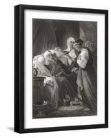 David and Bathsheba, from a 19th Century Print-null-Framed Giclee Print