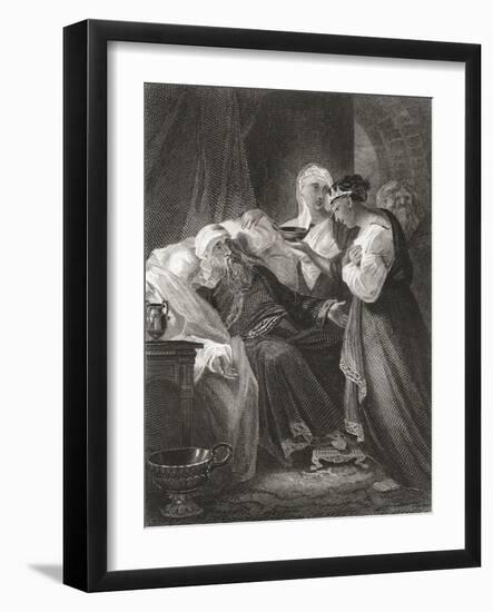 David and Bathsheba, from a 19th Century Print-null-Framed Giclee Print