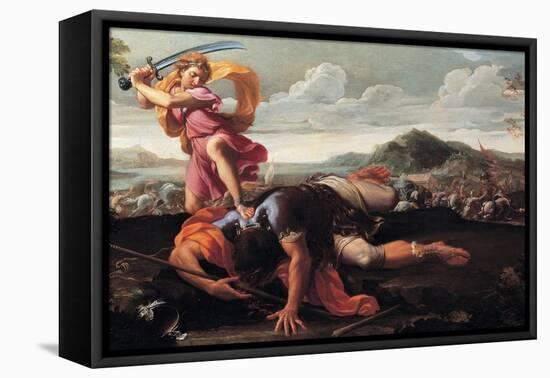 David and Goliath, 1650-1660-Guillaume Courtois-Framed Stretched Canvas