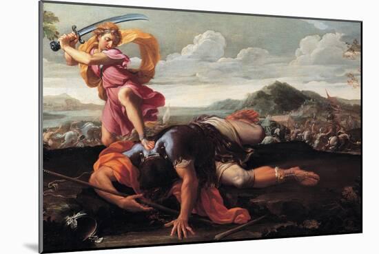 David and Goliath, 1650-1660-Guillaume Courtois-Mounted Giclee Print