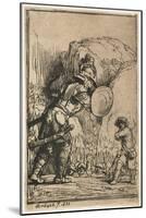 David and Goliath, 1655-Rembrandt van Rijn-Mounted Giclee Print