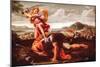 David and Goliath, 17Th Century (Oil on Canvas)-Guillaume Courtois-Mounted Giclee Print