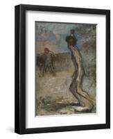David and Goliath, C.1857-Edgar Degas-Framed Premium Giclee Print