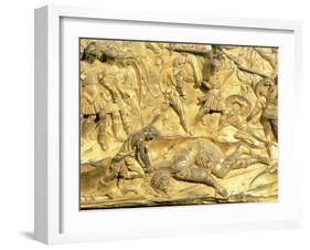 David and Goliath, Detail from the Original Panel from the East Doors of the Baptistery, 1425-52-Lorenzo Ghiberti-Framed Giclee Print