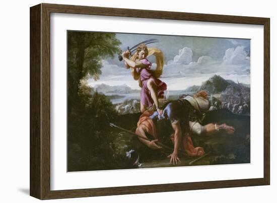 David and Goliath, Late 1650s-Guillaume Courtois-Framed Giclee Print