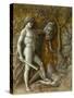 David and Goliath. Monochrome workshop painting Imitation of a relief (around 1490)-Andrea Mantegna-Stretched Canvas