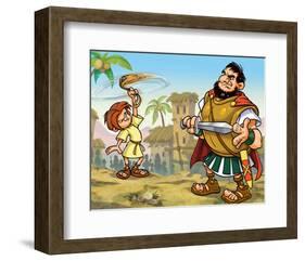 David and Goliath-null-Framed Art Print