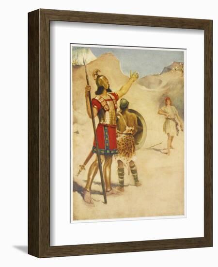 David and Goliath-null-Framed Art Print