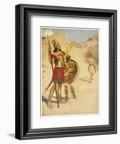 David and Goliath-null-Framed Art Print