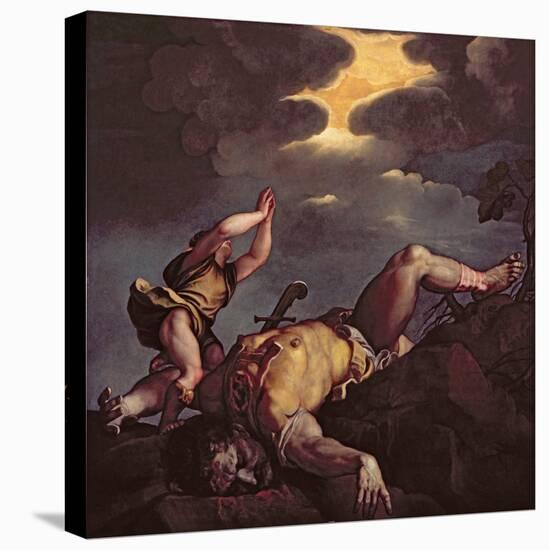 David and Goliath-Titian (Tiziano Vecelli)-Stretched Canvas