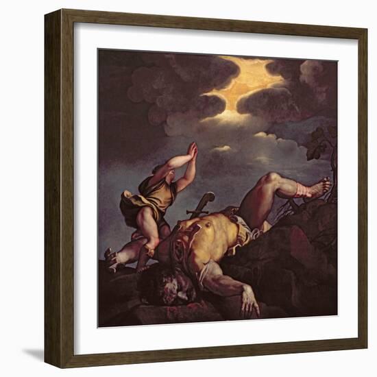 David and Goliath-Titian (Tiziano Vecelli)-Framed Giclee Print