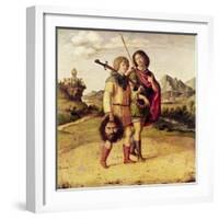 David and Jonathan, c.1505-10-Giovanni Battista Cima Da Conegliano-Framed Giclee Print