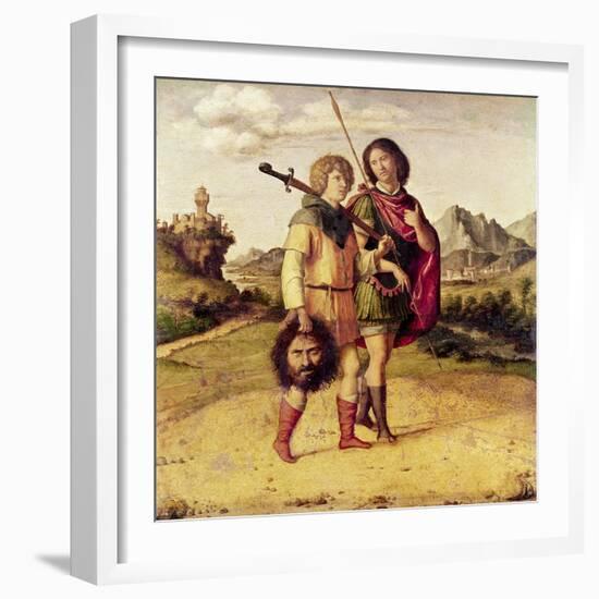 David and Jonathan, c.1505-10-Giovanni Battista Cima Da Conegliano-Framed Giclee Print