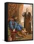 David and the Prophet Nathan-English-Framed Stretched Canvas