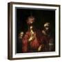 David and Uriah-Rembrandt van Rijn-Framed Giclee Print