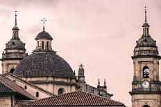 A Famous Cathedral in Bogota, Colombia, with a Red Sky behind It-David Antonio Lopez Moya-Photographic Print