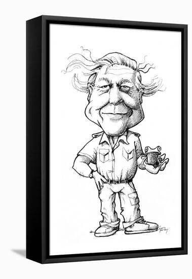 David Attenborough, British Naturalist-Gary Gastrolab-Framed Stretched Canvas