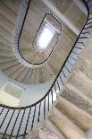 Low Angle View of Stone Staircase with Handrail, UK-David Barbour-Framed Stretched Canvas