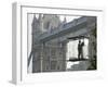 David Blaine, the American Illusionist and Street Magician in Front of Tower Bridge in London-null-Framed Photographic Print