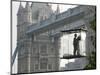 David Blaine, the American Illusionist and Street Magician in Front of Tower Bridge in London-null-Mounted Photographic Print