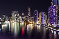 Brisbane Story Bridge by Night-David Bostock-Stretched Canvas