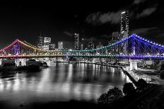 Brisbane Story Bridge by Night-David Bostock-Framed Photographic Print