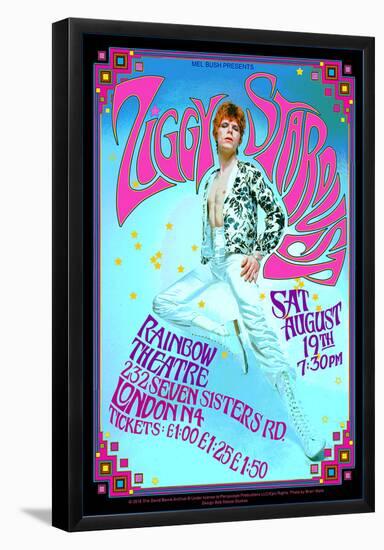 David Bowie as Ziggy Stardust 1972 London concert-Bob Masse-Framed Poster