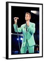 David Bowie at Freddie Mercury Tribute Concert for AIDS Awareness, Wembley Stadium, April 1992-null-Framed Premium Photographic Print