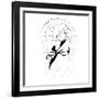 David Bowie Line Drawing-Logan Huxley-Framed Art Print