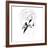 David Bowie Line Drawing-Logan Huxley-Framed Art Print