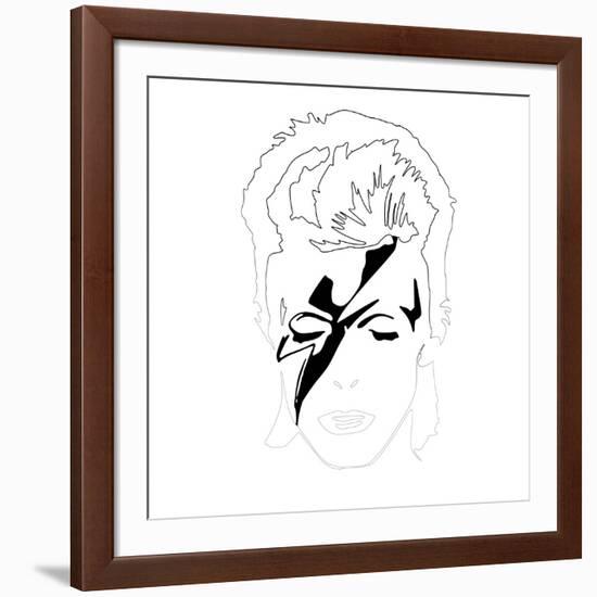 David Bowie Line Drawing-Logan Huxley-Framed Art Print