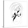 David Bowie Line Drawing-Logan Huxley-Stretched Canvas