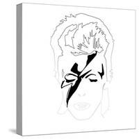 David Bowie Line Drawing-Logan Huxley-Stretched Canvas