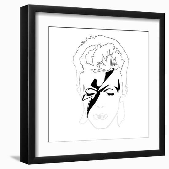 David Bowie Line Drawing-Logan Huxley-Framed Art Print