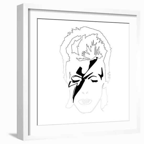 David Bowie Line Drawing-Logan Huxley-Framed Art Print