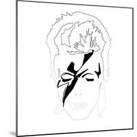 David Bowie Line Drawing-Logan Huxley-Mounted Art Print