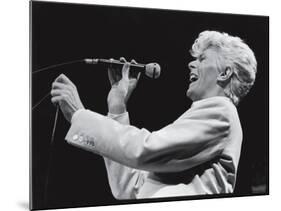 David Bowie Performing at Madison Square Garden-null-Mounted Premium Photographic Print