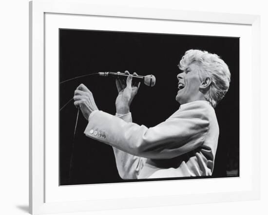 David Bowie Performing at Madison Square Garden-null-Framed Premium Photographic Print