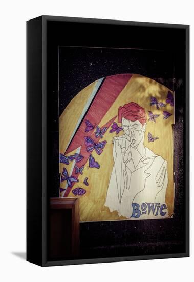 David Bowie Poster, butterflies, Manhattan, New York, USA-Andrea Lang-Framed Stretched Canvas