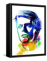 David Bowie Watercolor-Nelly Glenn-Framed Stretched Canvas