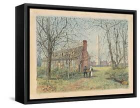 David Burns's Cottage and the Washington Monument, Washington D.C., 1892-Walter Paris-Framed Stretched Canvas