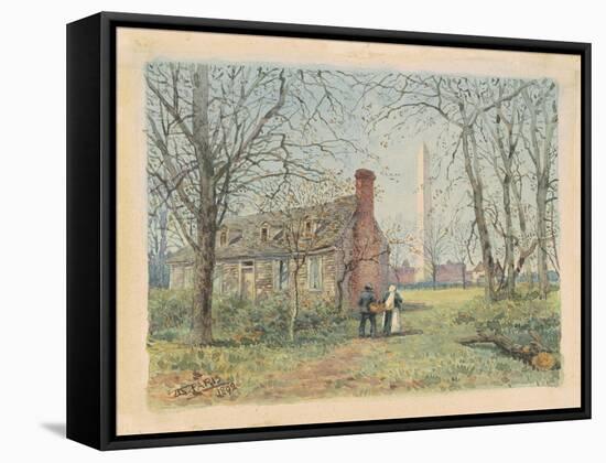 David Burns's Cottage and the Washington Monument, Washington D.C., 1892-Walter Paris-Framed Stretched Canvas