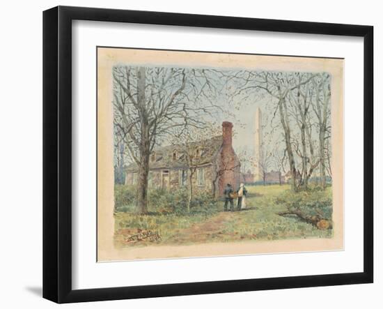 David Burns's Cottage and the Washington Monument, Washington D.C., 1892-Walter Paris-Framed Giclee Print