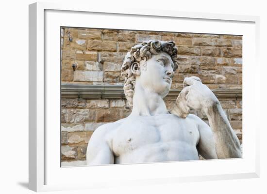 David by Michelangelo Dating from the 16th Century, Piazza Della Signoria, Florence (Firenze)-Nico Tondini-Framed Photographic Print