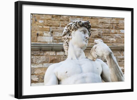 David by Michelangelo Dating from the 16th Century, Piazza Della Signoria, Florence (Firenze)-Nico Tondini-Framed Photographic Print