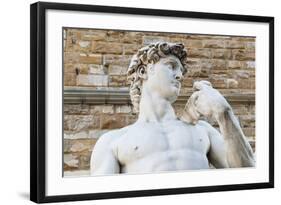 David by Michelangelo Dating from the 16th Century, Piazza Della Signoria, Florence (Firenze)-Nico Tondini-Framed Photographic Print