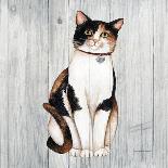 Country Kitty II on Wood-David Cater Brown-Framed Art Print