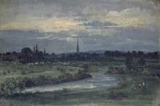 View from Pugin's House Near Salisbury (Oil on Millboard, Mounted as a Drawing)-David Charles Read-Laminated Giclee Print