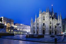 The City of Milan, the Huge Duomo Cathedral and the Centre of the City-David Churchill-Stretched Canvas