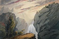 At the Waterfall, c.1850-David Claypoole Johnston-Stretched Canvas